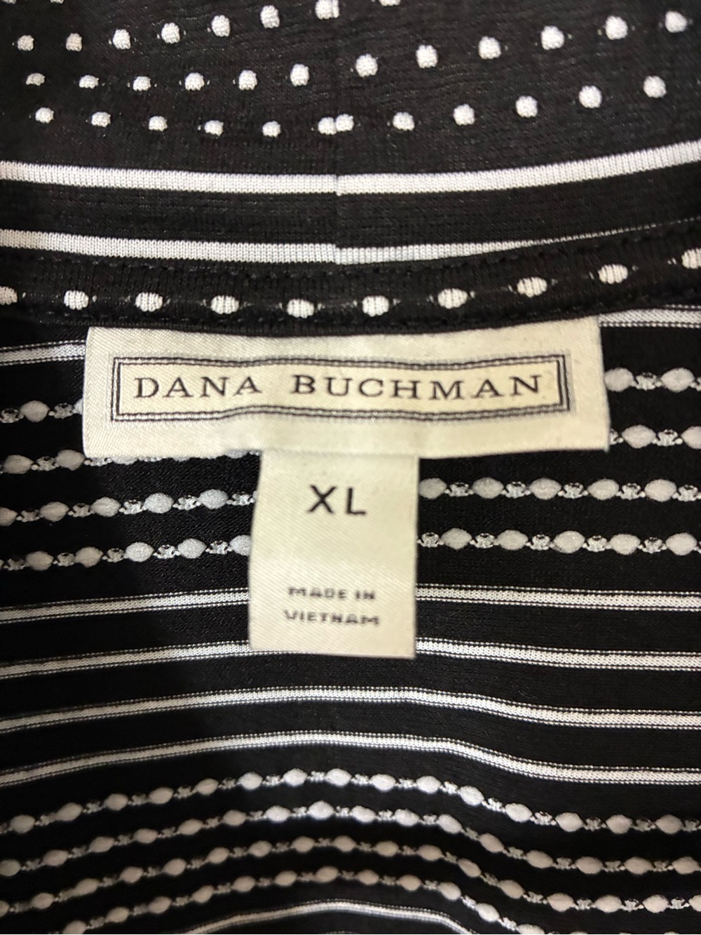 Women’s Black & White Striped Open-Front Cardigan XL - Picture 3 of 3